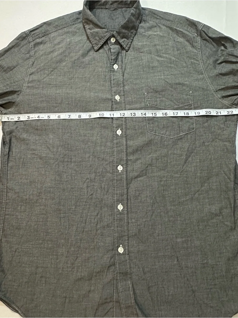 J.Crew Factory Gray Chambray Button Up Shirt Large